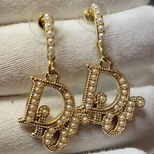 DiOR gold/pearl Zip Pull, Dangle Earings